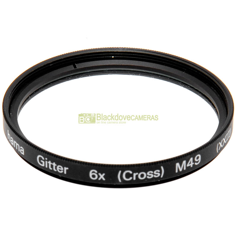 49mm filtro Gitter 6x cross stella a 6 punte Hama per obiettivi M49. Star filter