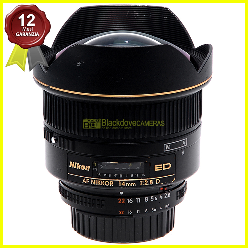 Nikon AF-D Nikkor 14mm f2,8 ED obiettivo grandangolare Full Frame per reflex