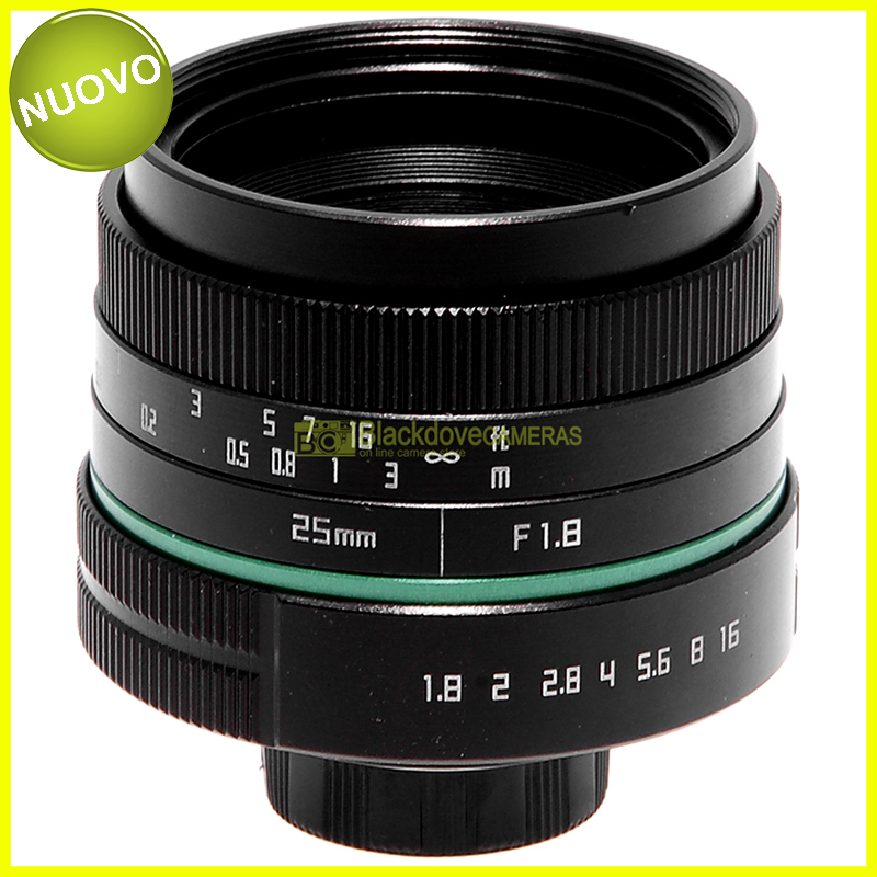 Obiettivo 25mm f1,8 con innesto Cine, compatibile con mirrorless, copertura APS