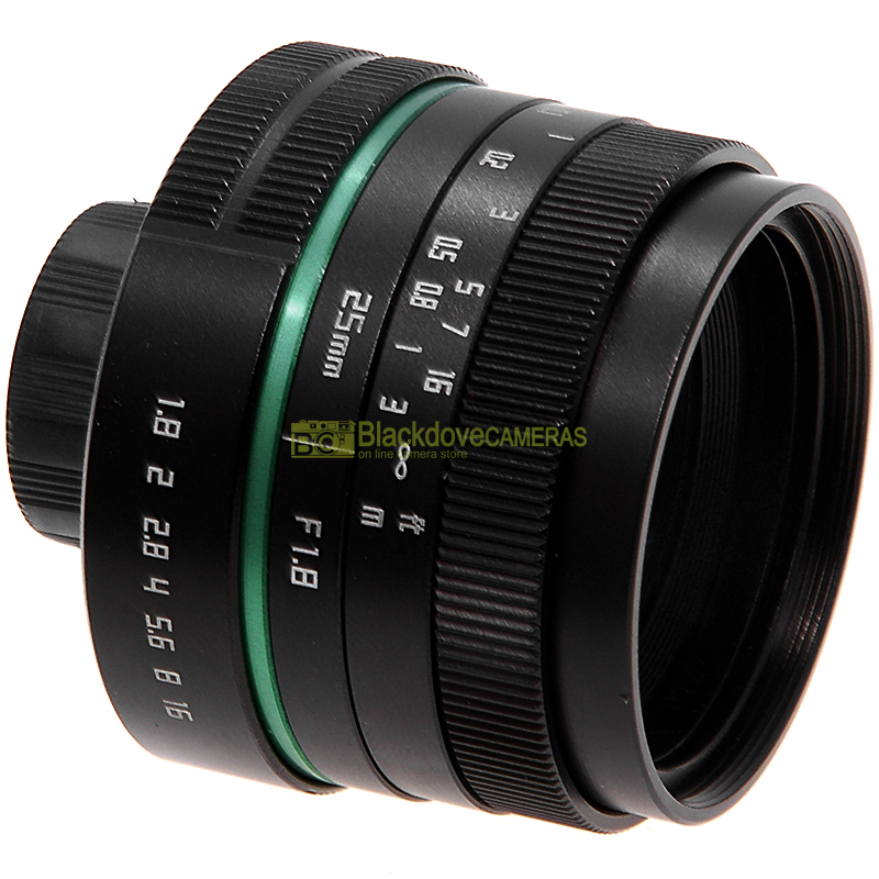 Obiettivo 25mm f1,8 con innesto Cine, compatibile con mirrorless, copertura APS