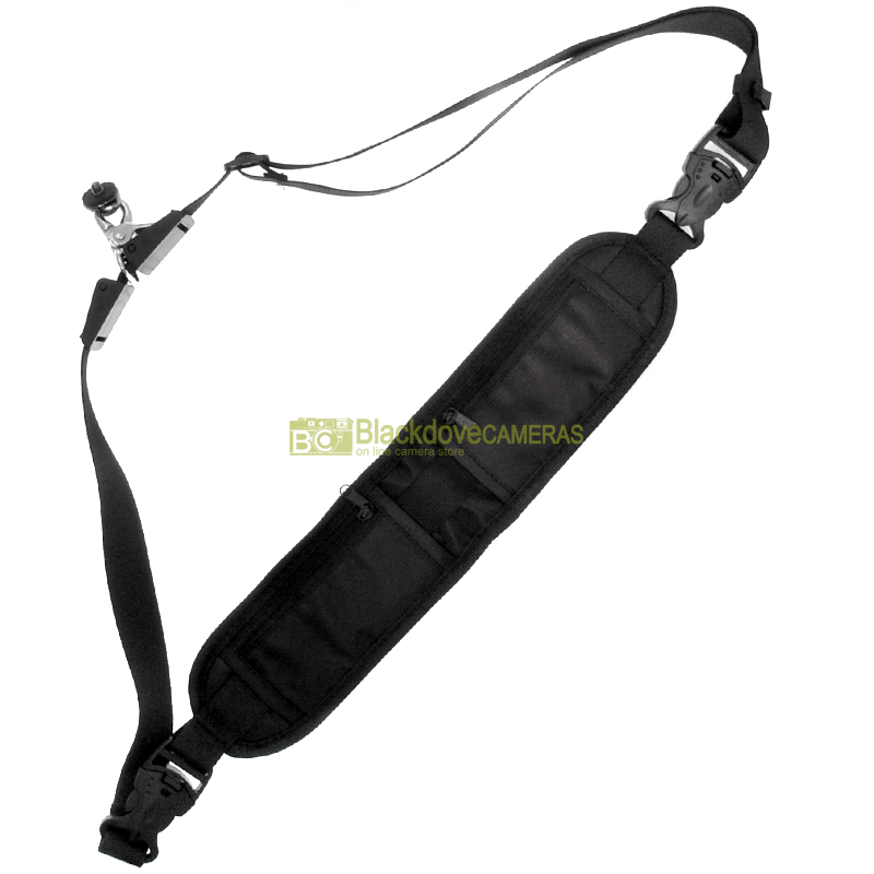 Tracolla universale per fotocamere. Sgancio rapido, innesto a vite treppiede.
