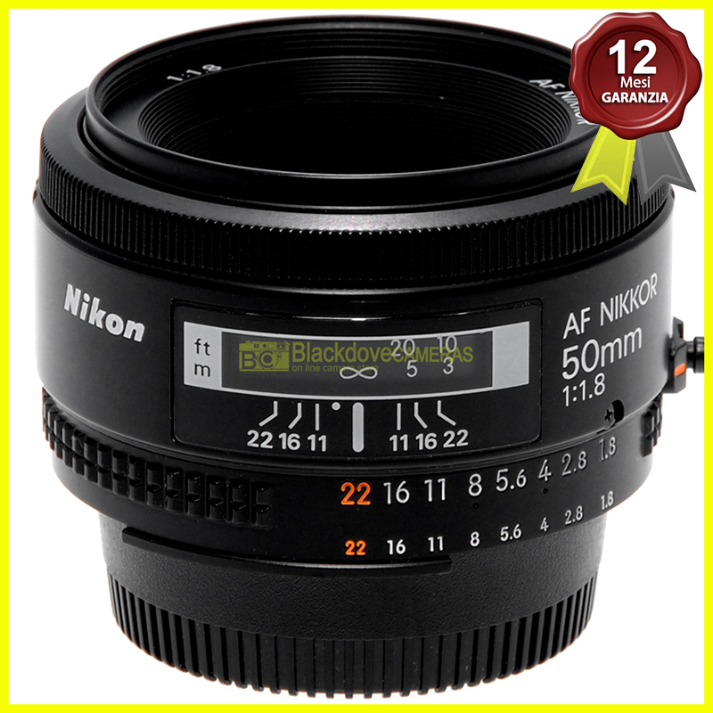 Nikon AF Nikkor 50mm f1,8 Obiettivo autofocus usato per fotocamere Made in Japan