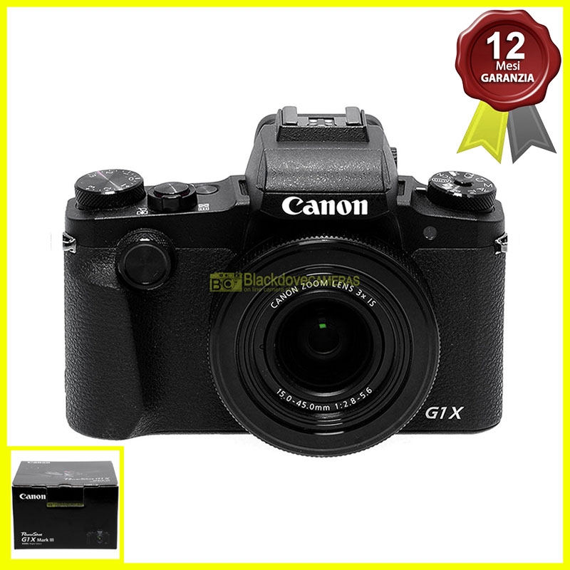 Fotocamera digitale Canon Powershot G1 X Mark III Black 24Mp obiettivo zoom 3x
