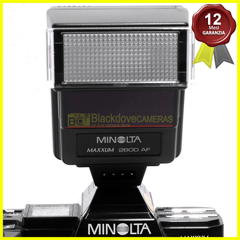 “Minolta flash 2800AF TTL per fotocamere a pellicola autofocus e manual focus”