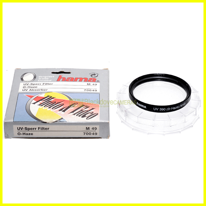 49mm. Filtro UV390 (O-Haze) Hama a vite M49. Ultra Violet camera lens filter.