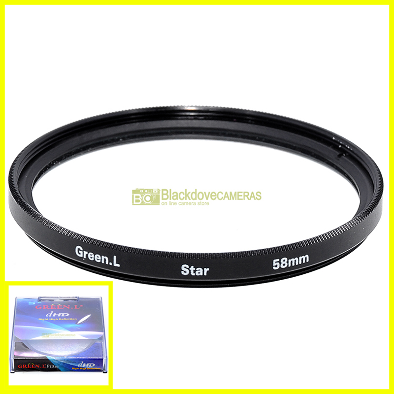 58mm filtro Star Green L HD per obiettivi a vite M58. Star lens filter