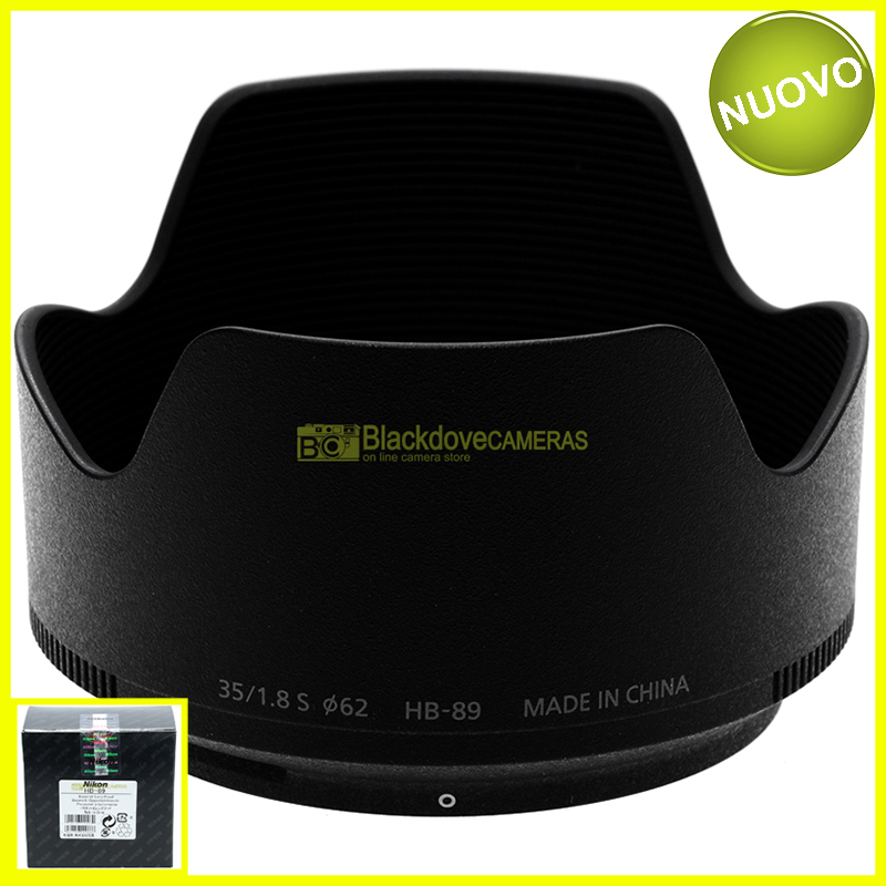 Nikon paraluce HB-89 per obiettivo Nikkor Z 35mm f1.8 S. Parasole. Lens hood.