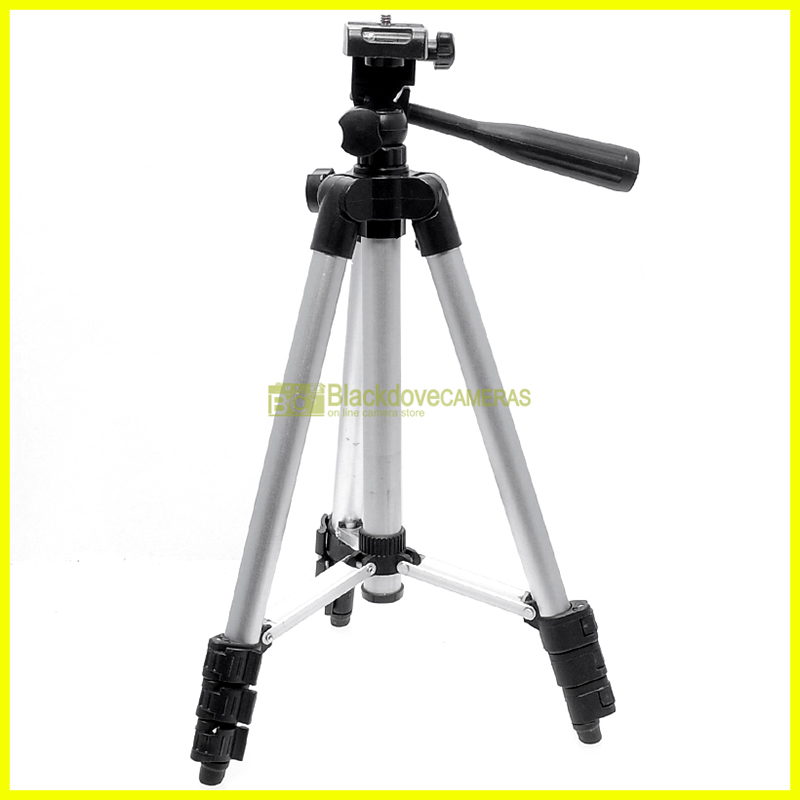 Treppiede universale leggero. Cavalletto per fotocamere cm. 35/105. Tripod.