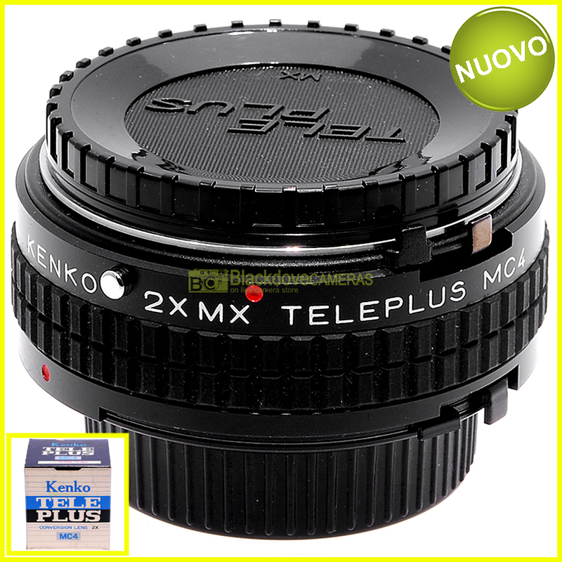 Moltiplicatore focale Kenko 2x MC4 per fotocamere Minolta MD e MC. Duplicatore.