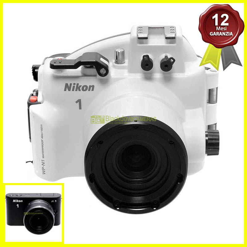 Fotocamera Nikon 1 J1 + 10/30mm con custodia subacquea 40m. WP-N1 per J1 e J2