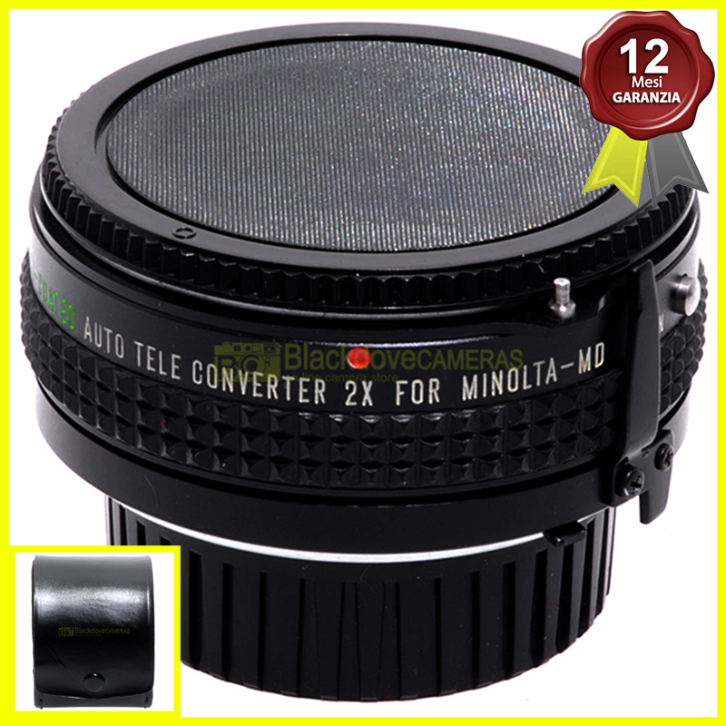 Moltiplicatore focale Micador Tele Converter 2x per Minolta MD e MC. Duplicatore