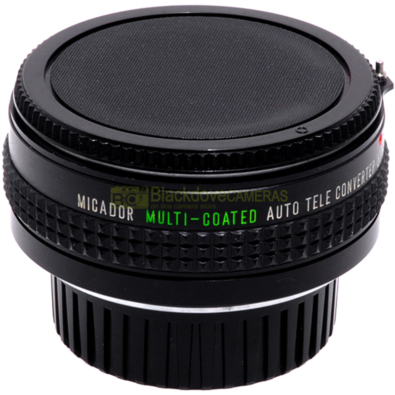Moltiplicatore focale Micador Tele Converter 2x per Minolta MD e MC. Duplicatore