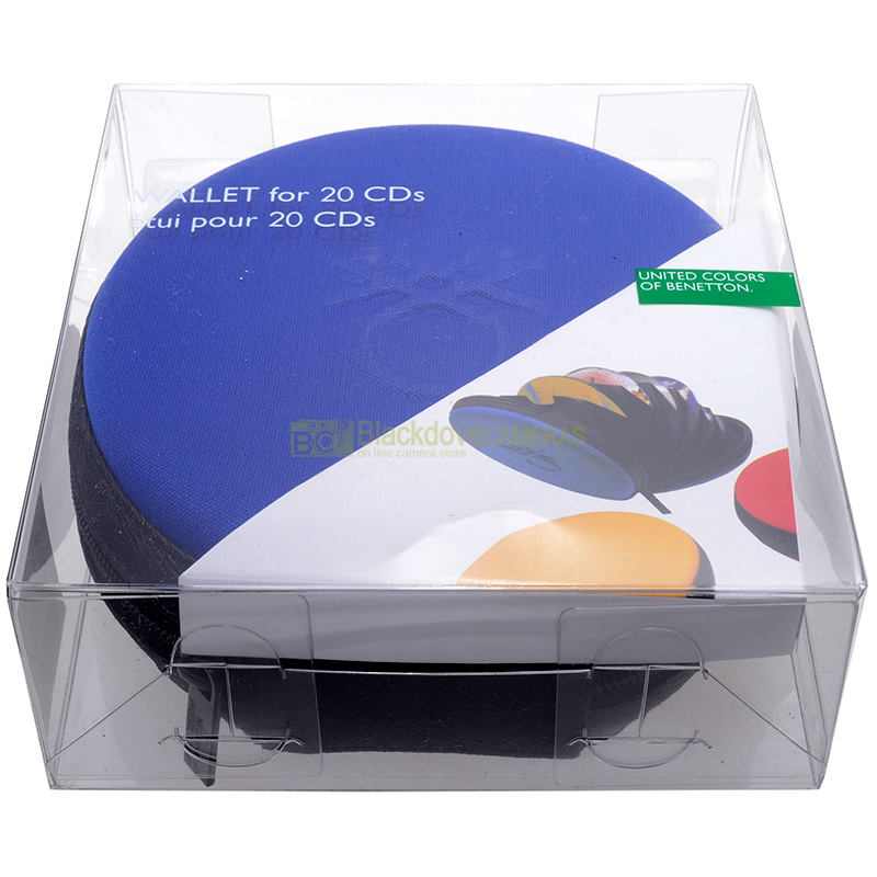 “CD Box 20 posti. Porta CD semi rigido blu con cerniere Benetton. DVD Storage.”=