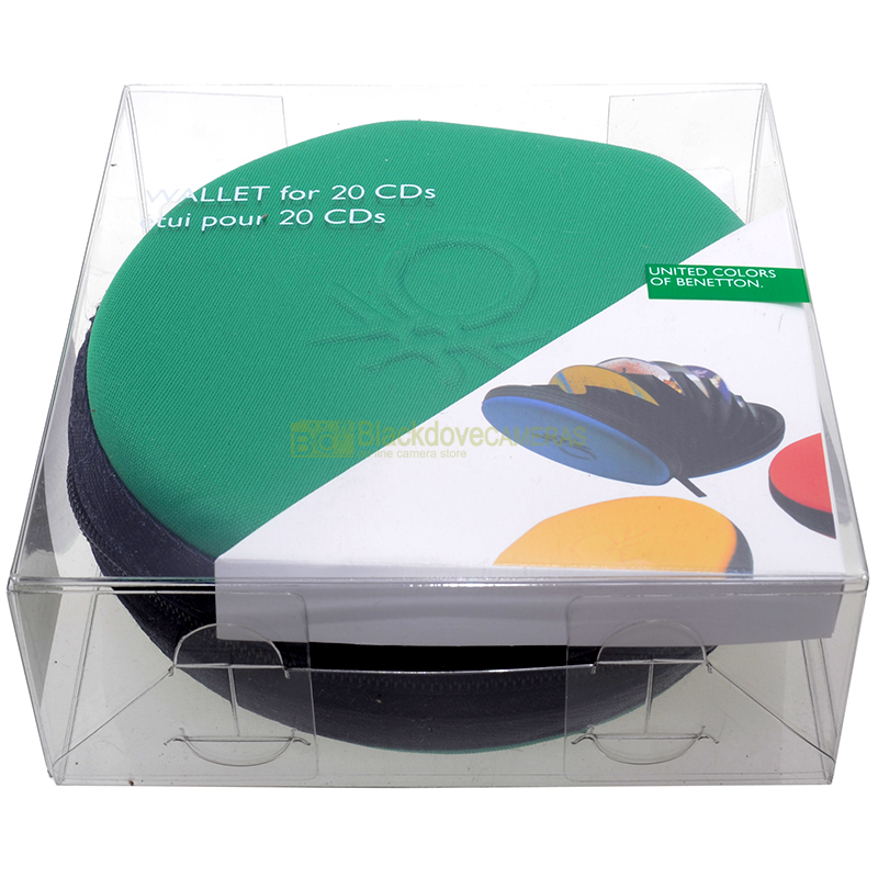 “CD Box 20 posti. Porta CD semi rigido con cerniere verde Benetton. DVD Storage.”=