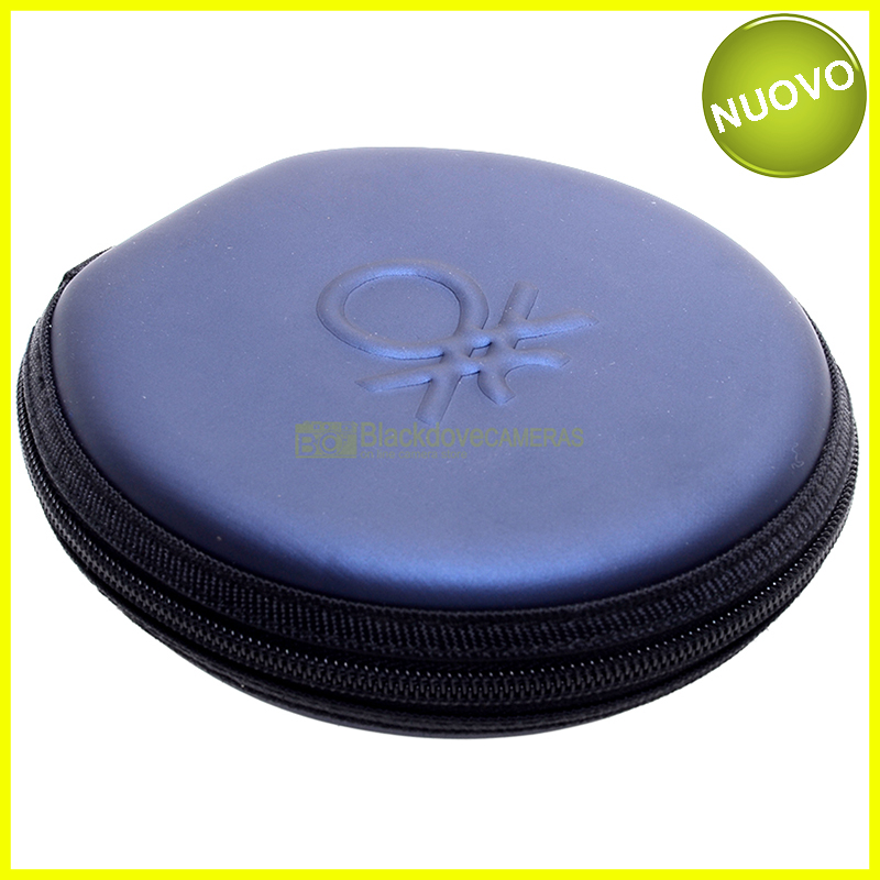 “CD Box 20 posti. Porta CD semi rigido con cerniere blu metal Benetton. DVD Storage.”=