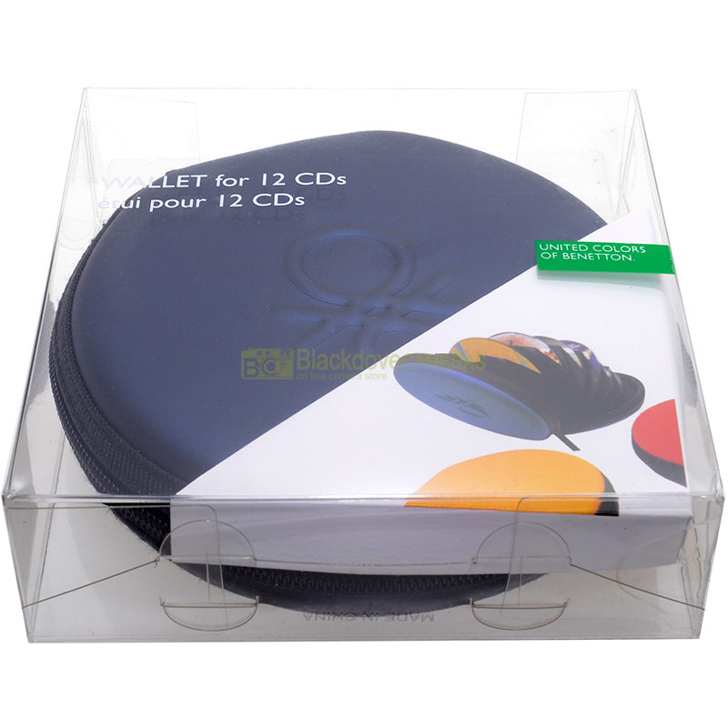 “CD Box 20 posti. Porta CD semi rigido con cerniere blu metal Benetton. DVD Storage.”=