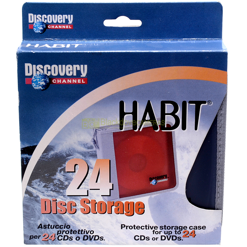 “CD Box 24 posti Porta CD semi rigido con cerniere Discovery Channel. DVD Storage”=