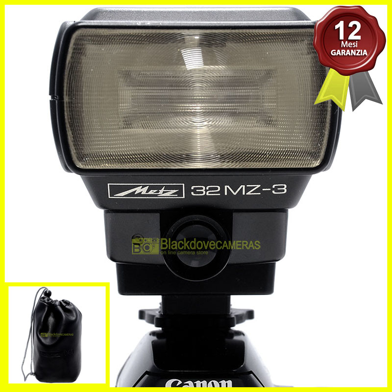 Flash Metz 32 MZ-3 System SCA 3000 con zoccolo per fotocamere analogiche a pellicola Canon.