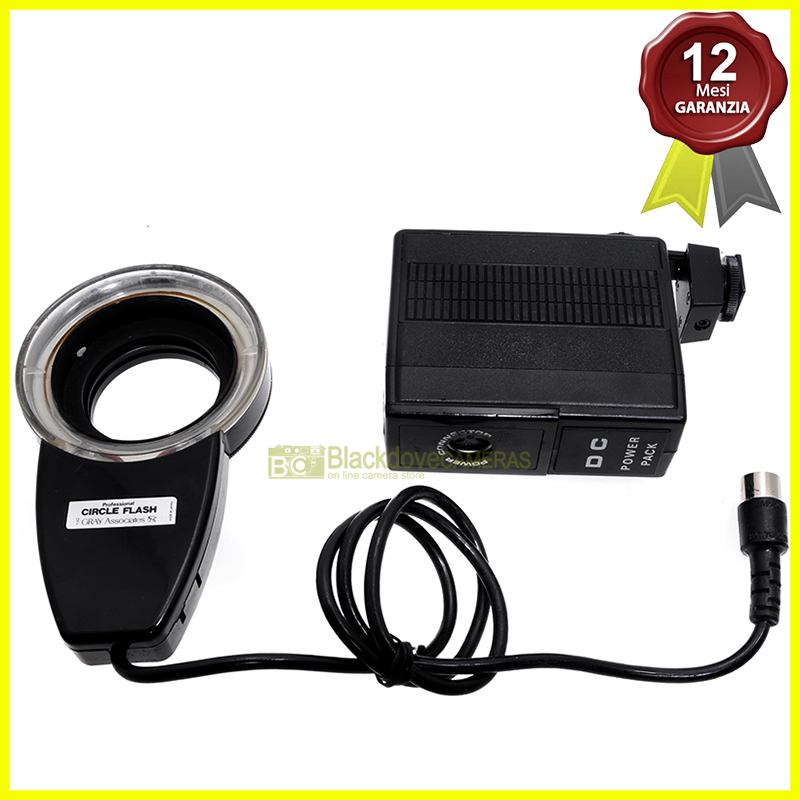 Flash anulare Gray Associates professional circle flash per macro closeup 52mm.