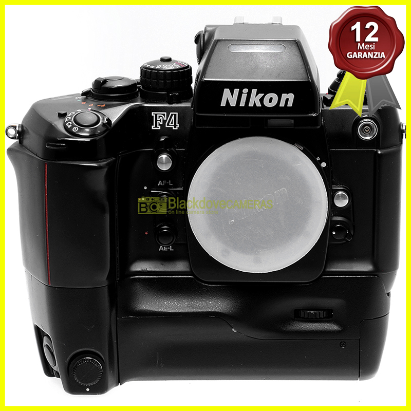 Nikon F4 E body con grip MB-23 fotocamera reflex autofocus a pellicola. F4E