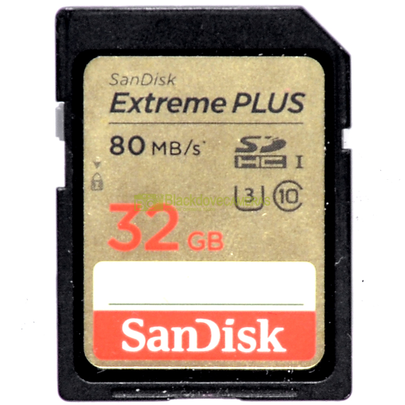 Scheda Secur Digital Sandisk Extreme Plus 80 Mb/s SDHC 32Gb Class 10. SD