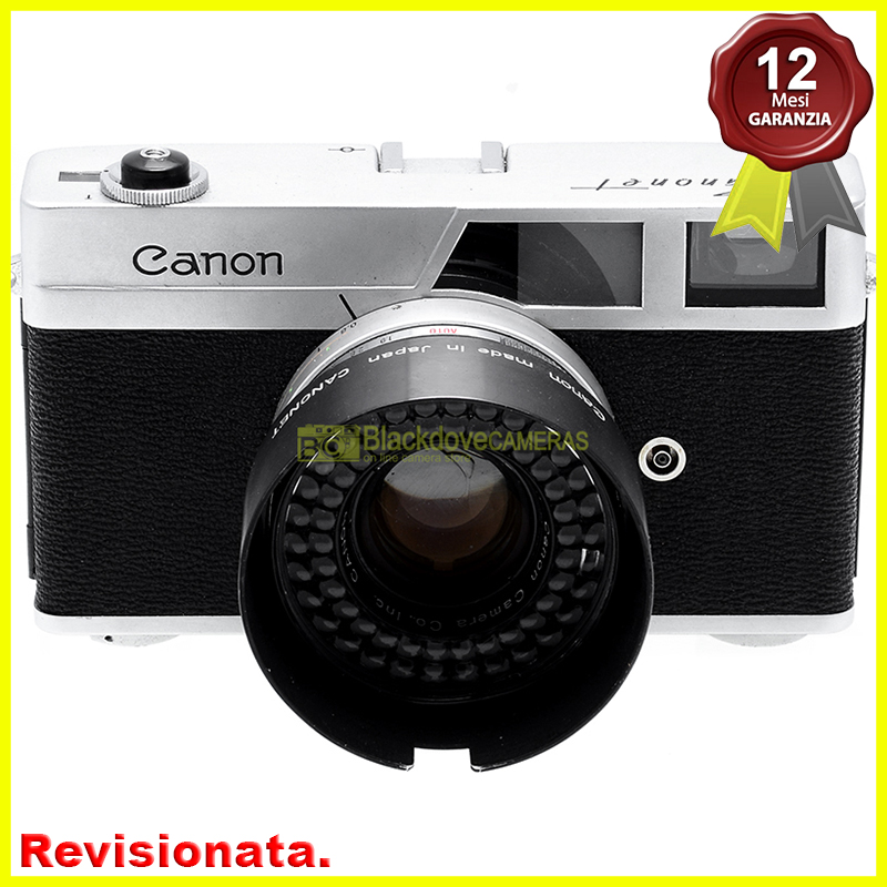 “Canon Canonet fotocamera a pellicola obiettivo SE 45/1,9 + custodia + paraluce”