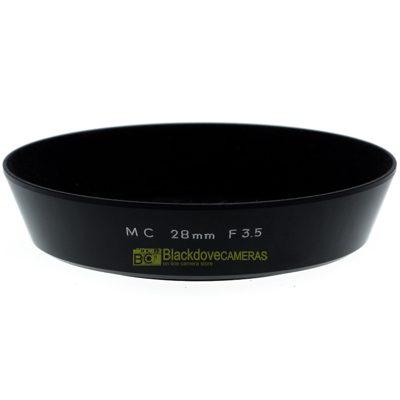 Paraluce Minolta per obiettivo MC 28mm f3,5 in metallo a vite 49mm Parasole hood
