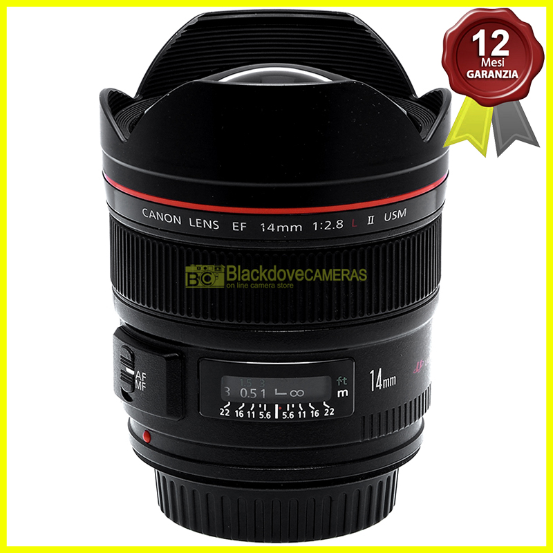 Canon EF 14mm. f2,8 L II USM Obiettivo AF Full Frame per fotocamere EOS.