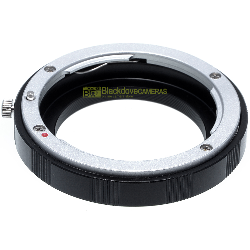 “Adattatore per obiettivi Nikon su fotocamere a vite M42 (42x1). Lens adapter.”