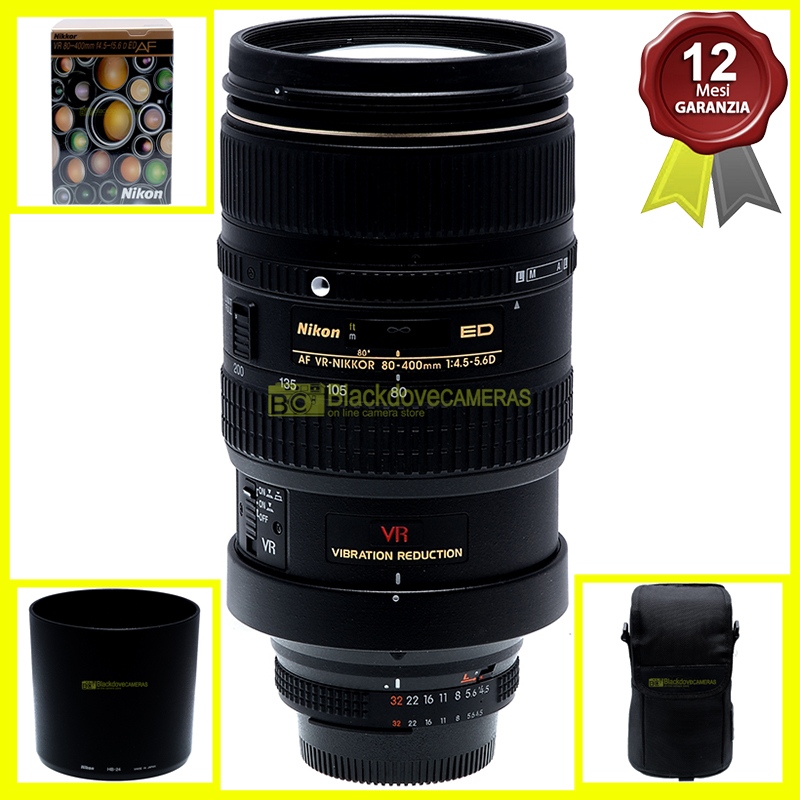Nikon AF-D Nikkor 80/400mm f4-5,6 D ED VR Obiettivo per fotocamere, come nuovo!