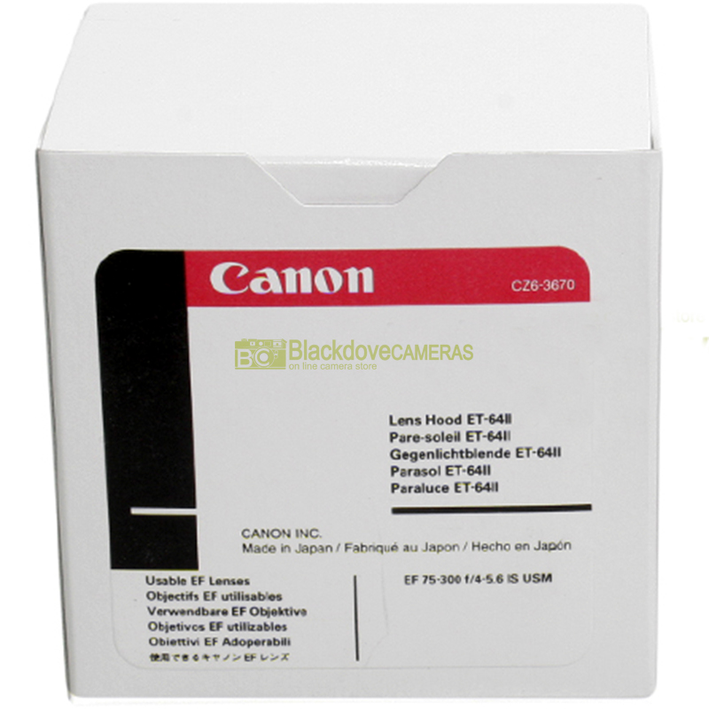 “Canon paraluce ET-64 II originale per obiettivo EF 75/300mm. f4.5,6 IS. ET64 II”