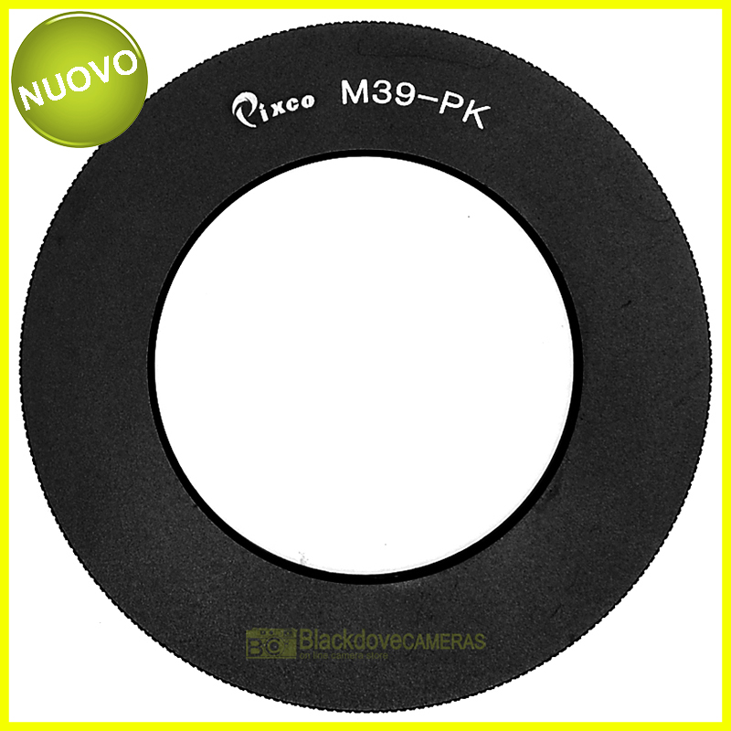 Anello adapter per obiettivi a vite M39 su fotocamere Pentax K - KAF. Adattatore