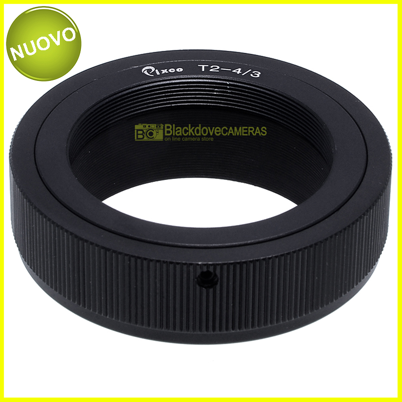 “Adapter per obiettivi a vite T2 su fotocamere Olympus 4/3. Anello adattatore”