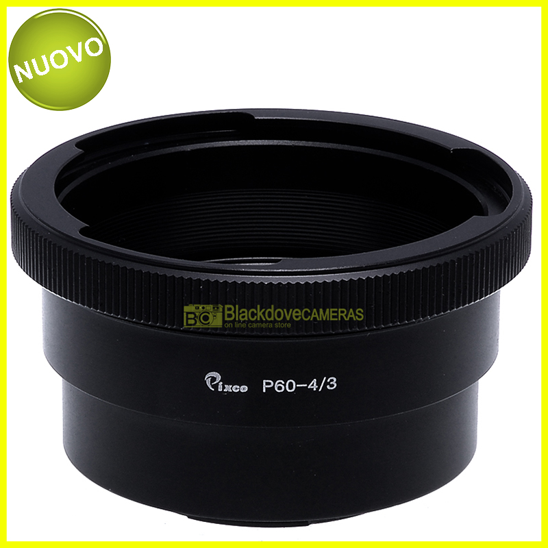 “Adapter per obiettivi Pentacon Six 6x6 su fotocamere Olympus 4/3. Adattatore FT.”