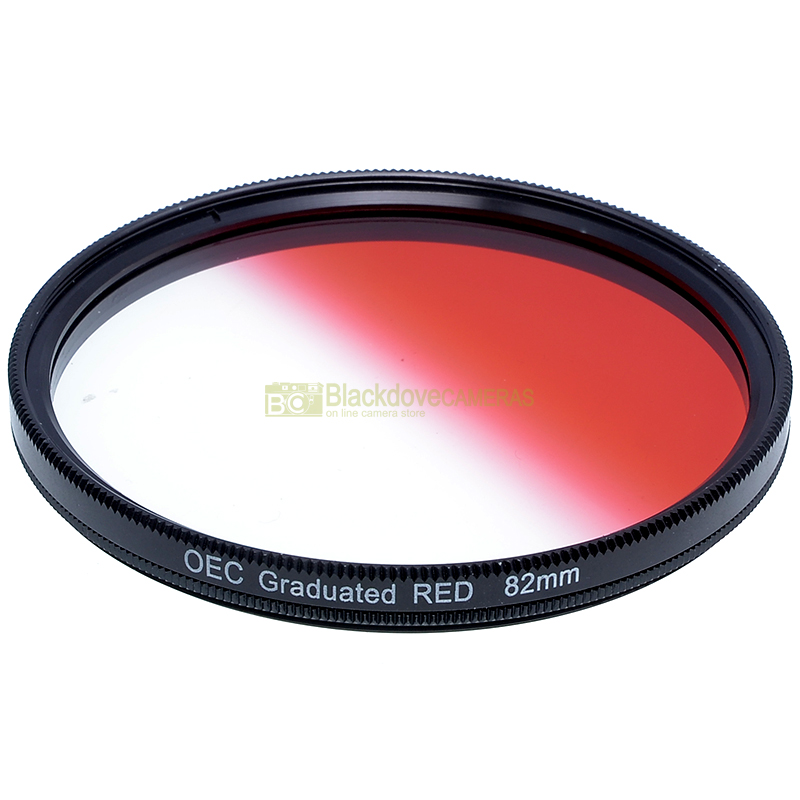 82mm. filtro digradante rosso OEC Graduated red filter. Vite M82. Graduato.