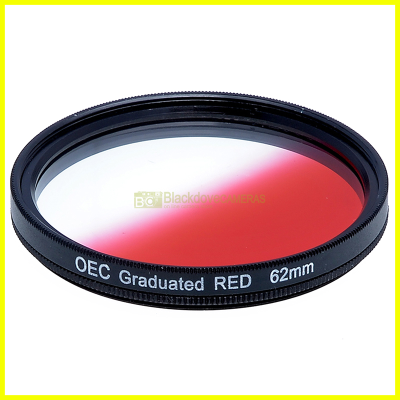 62mm. filtro digradante rosso OEC Graduated red filter. Vite M62. Graduato.