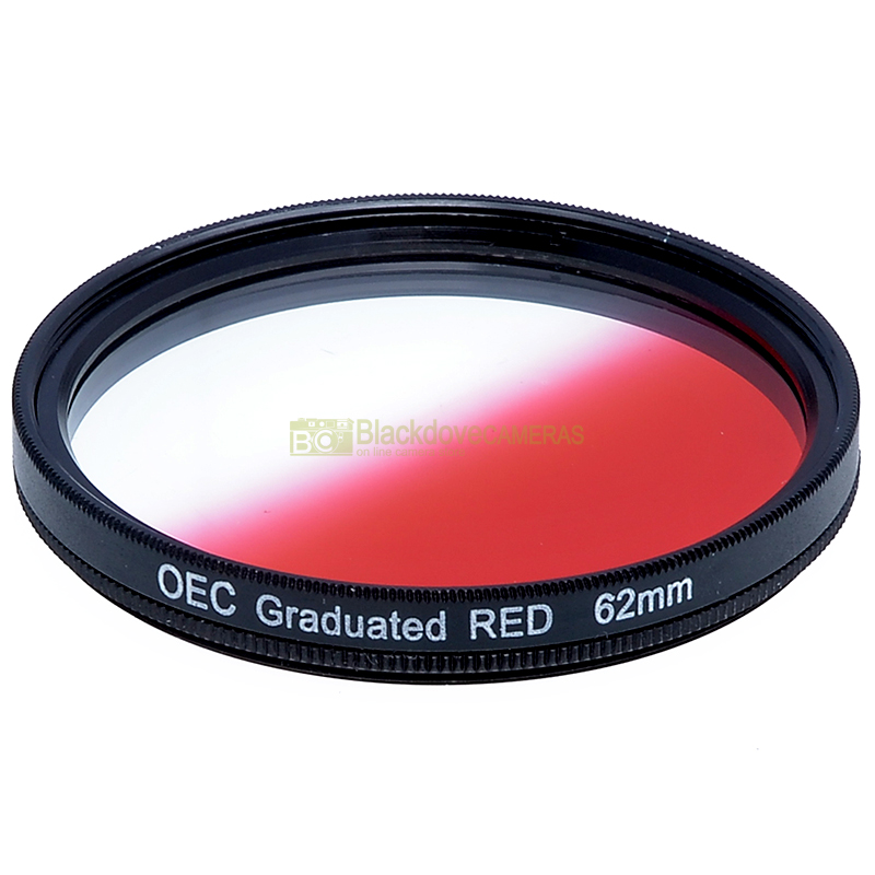 62mm. filtro digradante rosso OEC Graduated red filter. Vite M62. Graduato.