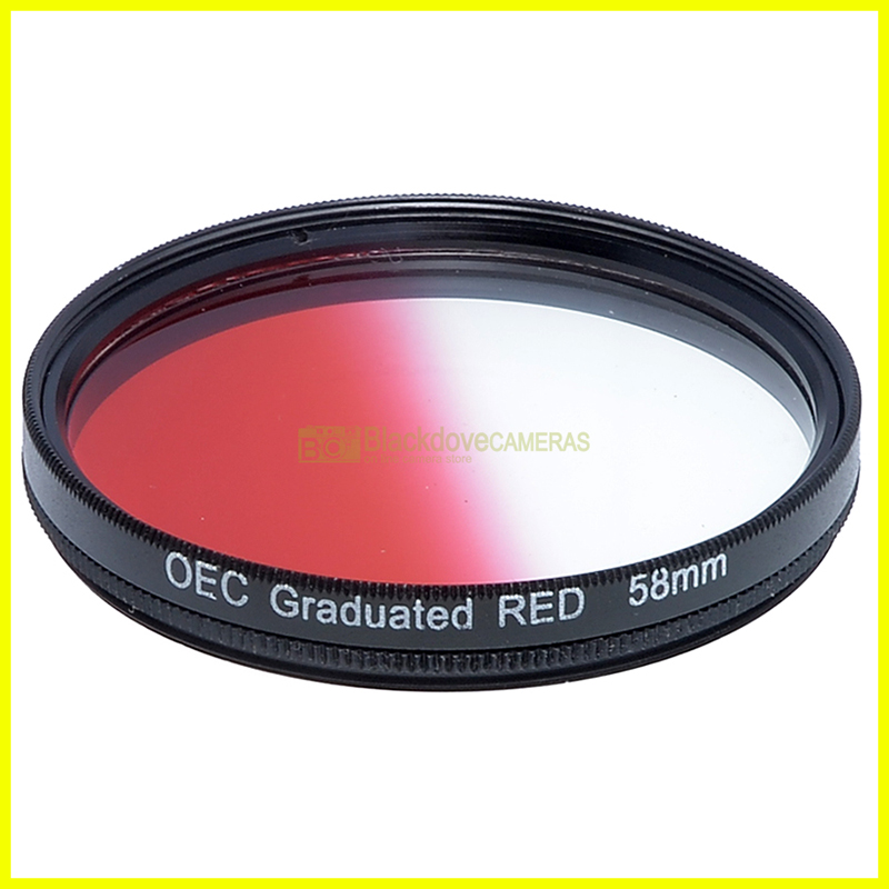 58mm. filtro digradante rosso OEC Graduated red filter. Vite M58. Graduato.