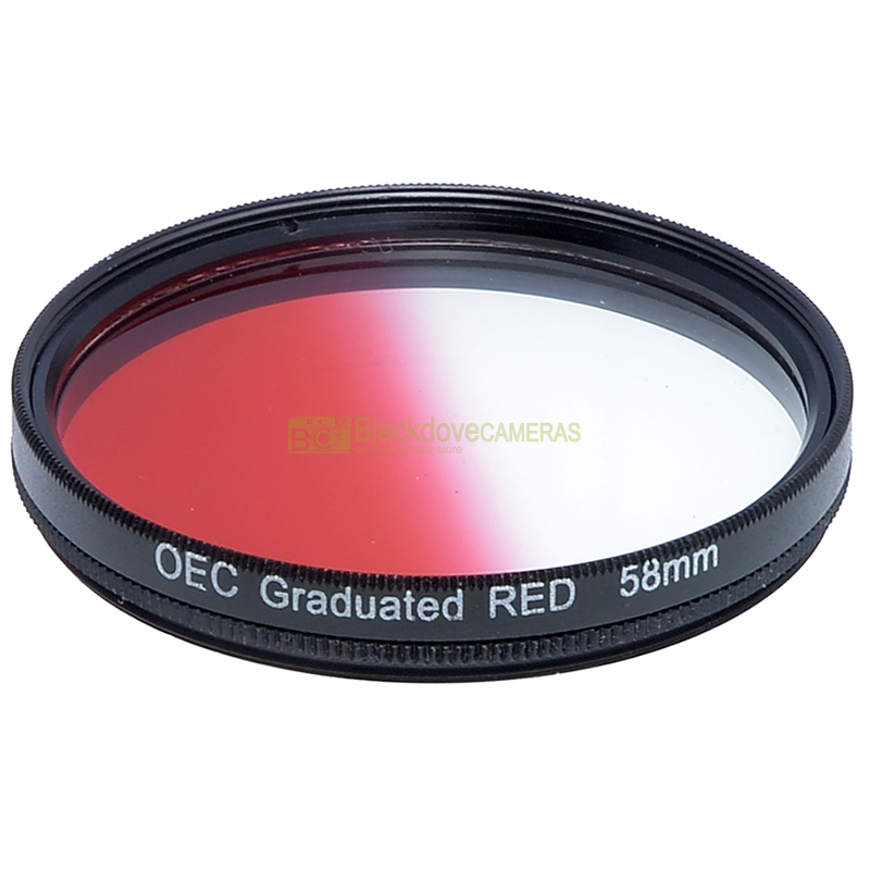 58mm. filtro digradante rosso OEC Graduated red filter. Vite M58. Graduato.