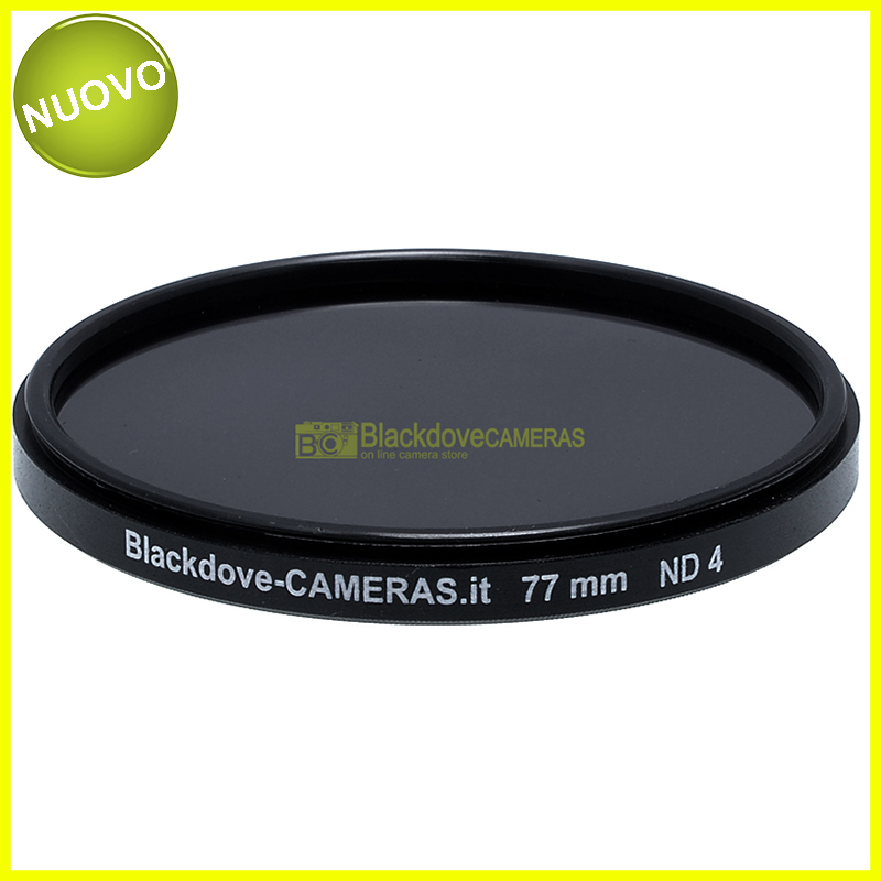 77mm. filtro Neutral density ND4 (+2 stops) Blackdove-cameras per obiettivi M77