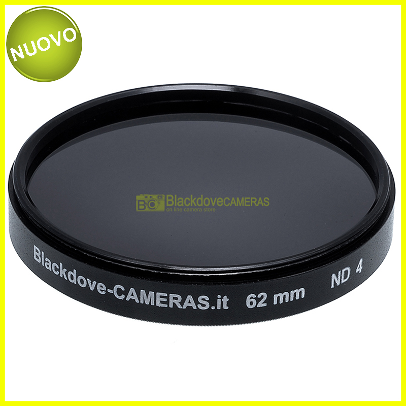 62mm. filtro Neutral density ND4 (+2 stops) Blackdove-cameras per obiettivi M62