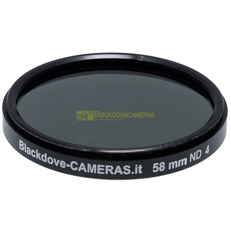 58mm. filtro Neutral density ND4 (+2 stops) Blackdove-cameras per obiettivi M58