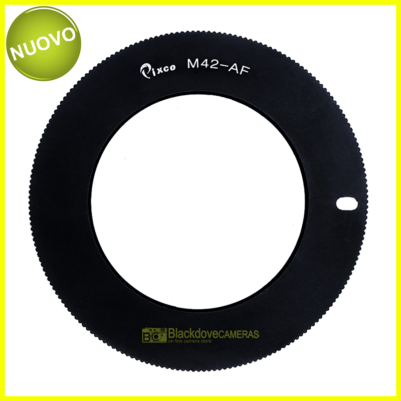 Adapter per obiettivi vite M42 su Minolta AF Sony-A con conferma messa a fuoco