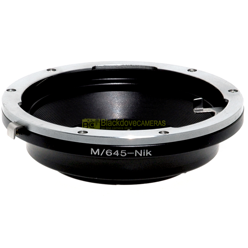 “Nikon adapter x montare obiettivi Mamiya innesto 645 su corpi Nikon. Adattatore.”