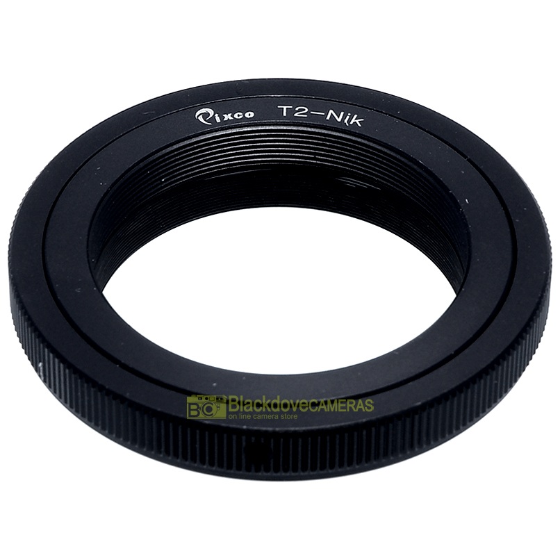 Anello adapter per obiettivi/accessori a vite T2 su fotocamere Nikon. Adattatore