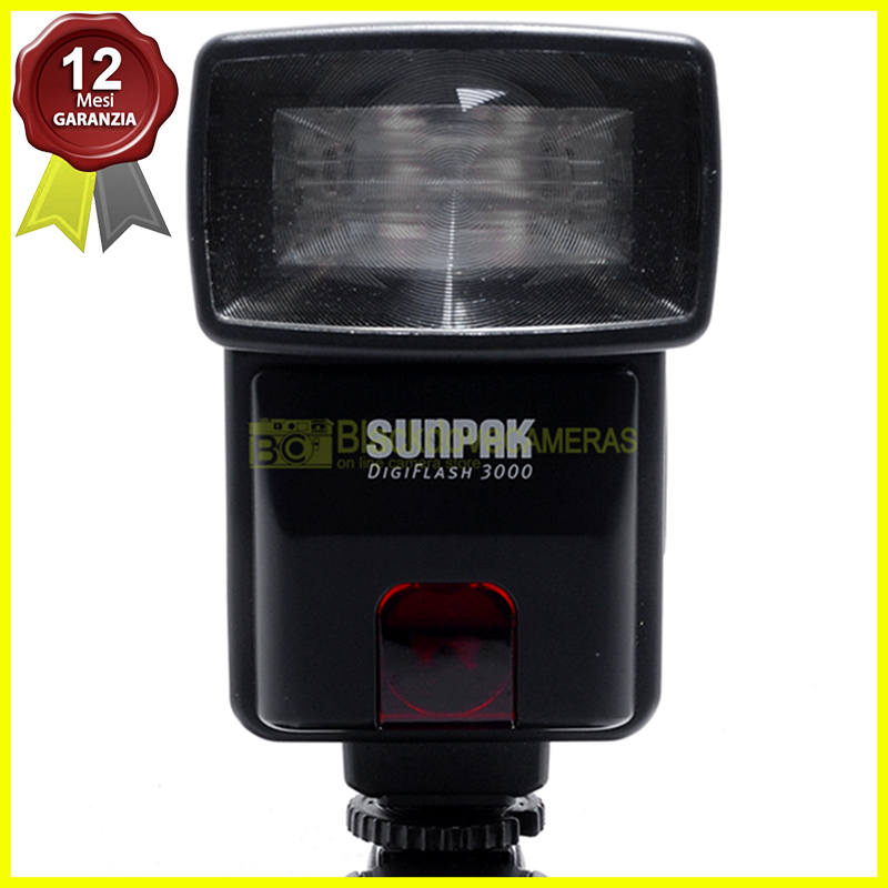 “Nikon flash Sunpak Digiflash 3000 TTL con reflex digitali. N° guida 28 a 100 ISO”