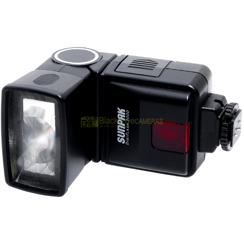 “Nikon flash Sunpak Digiflash 3000 TTL con reflex digitali. N° guida 28 a 100 ISO”
