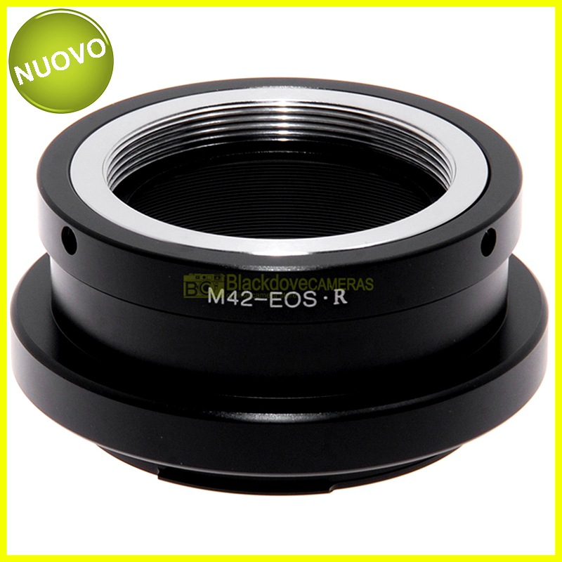 “Adattatore per obiettivi M42 su fotocamere Canon EOS R. Anello adapter EF-R”