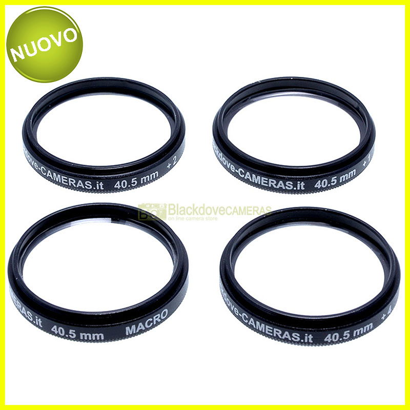 “40,5mm. kit 4 aggiuntivi +1 +2 +4 +10 diottrie Blackdove-cameras. Close-up set.”