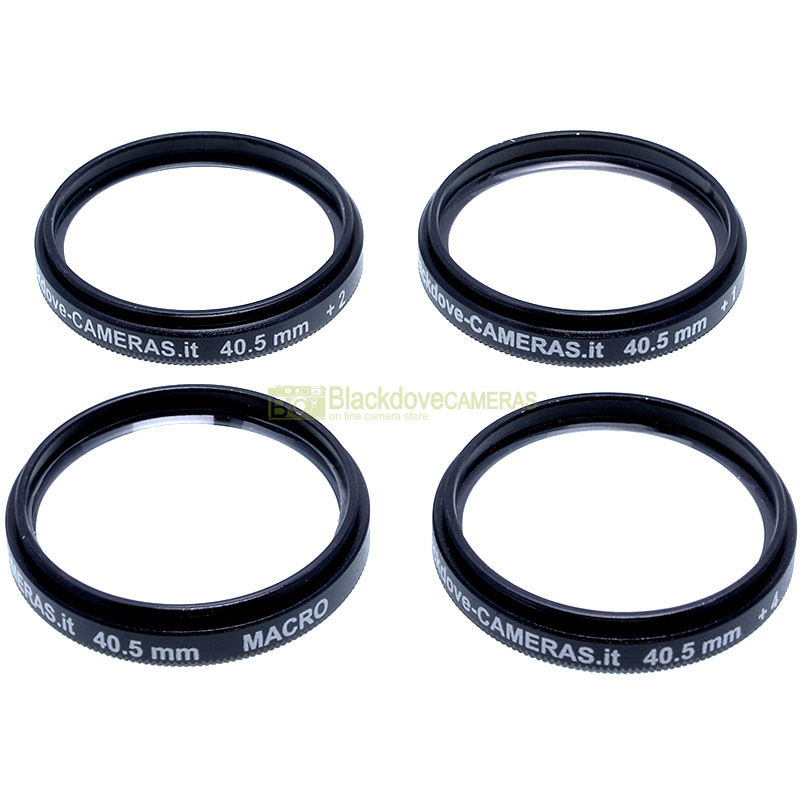 “40,5mm. kit 4 aggiuntivi +1 +2 +4 +10 diottrie Blackdove-cameras. Close-up set.”